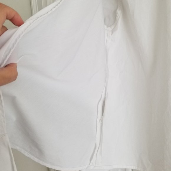 White Balloon Sleeve Wrap Tie Shirt/ Blouse - Picture 5 of 9